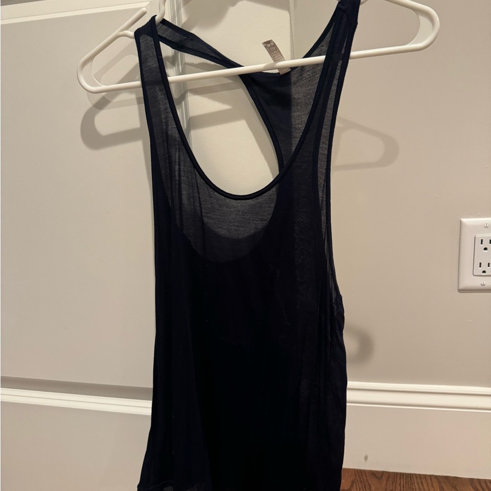 Free People Sheer Black Tank Top
